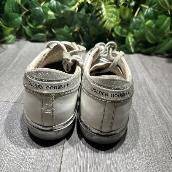 Golden Goose Hi Star/ Low Glitter Star/Silver metallic Camo Women Size 39 - Picture 5 of 10